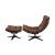 Gandy Top Grain Leather Accent Chair & Ottoman Set