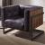 Sagat Top Grain Leather/Rustic Oak Accent Chair