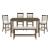 Emilia Wood/Fabric 6-Piece Pack Counter Height Set