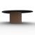 Mushroom Laminated Ceramic-Glass/Wood Pedestal Coffee Table