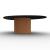 Mushroom Laminated Ceramic-Glass/Wood Pedestal Coffee Table