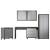 Fortress Customizable Textured Metal Garage Saving Space Metal Storage Set