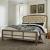 Americana Farmhouse Linen/Wood Queen Size Shelter Platform Bed