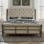 Americana Farmhouse Linen Upholstered Wood Sleigh Bed
