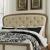 Americana Farmhouse Linen/Wood Queen Size Shelter Platform Bed