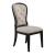 Americana Farmhouse Linen/Wood Tufted Back Side Chair