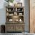 Americana Farmhouse Wood 5-Drawer Credenza & Hutch