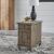 Americana Farmhouse Rectangular Wood 1-Door 1-Drawer Chairside Table w/Charging Station