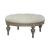 Americana Farmhouse Round Polyester/Wood Cocktail Ottoman