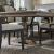 Americana Farmhouse Linen/Wood Tufted Back Side Chair