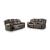 Lowilla Faux Leather Double Reclining Living Room Set with Console
