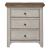 Farmhouse Reimagined Wood 3-Drawer Night Stand w/Charging Station