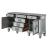 Varian Mirror/Wood Server w/2 Doors & 6 Drawers