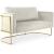 Casa Velvet Loveseat with Gold Iron Metal Base