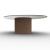 Mushroom Tempered Glass/Wood Pedestal Coffee Table