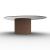 Mushroom Tempered Glass/Wood Pedestal Coffee Table