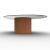 Mushroom Tempered Glass/Wood Pedestal Coffee Table