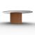 Mushroom Tempered Glass/Wood Pedestal Coffee Table