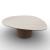 Mushroom Laminated Ceramic-Glass/Wood Pedestal Coffee Table