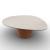 Mushroom Laminated Ceramic-Glass/Wood Pedestal Coffee Table