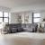 Cooper Leather Zero Gravity Living Room Set | Blue Gray