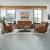 Cooper Leather Zero Gravity Living Room Set | Camel Tan