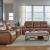 Cameron Leather Power Reclining Living Room Set | Charcoal