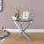Brooke Glass Top End Table with Chromed Base