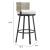Midnight Wave Olefin/Synthetic Rattan Weave Outdoor Barstool