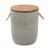Biban Round  Wood/Faux Concrete Side Table