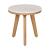 Siro Round Laminated Travertine/Wood Side Table