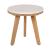 Siro Round Laminated Travertine/Wood Side Table