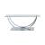 Danville Glass Rectangular Coffee Table with Chrome U-shaped Base
