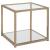 Cora Glass/Metal End Table with Mirror Shelf