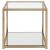 Cora Glass/Metal End Table with Mirror Shelf