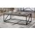 Birdie Wood Veneer Rectangular Coffee Table with Metal Base