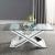Bonnie Rectangle Glass Top Coffee Table with Mirrored X-base