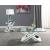 Bonnie Rectangle Glass Top Coffee Table with Mirrored X-base