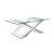 Bonnie Rectangle Glass Top Coffee Table with Mirrored X-base