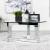Octave Glass Top Round Mirrored Coffee Table with Square Post Legs