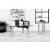 Octave Glass Top Round Mirrored Coffee Table with Square Post Legs