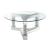 Octave Glass Top Round Mirrored Coffee Table with Square Post Legs