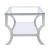 Saide Glass Rectangular Coffee Table with Mirrored Shelf