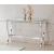 Saide Glass Rectangular Sofa Table with Mirrored Shelf