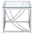 Lille Glass Top Square End Table with Chrome Base