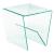 72102 Square Bent Clear Glass Lamp Table
