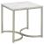 Leona Faux Marble Square End Table with Steel Base
