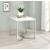 Leona Faux Marble Square End Table with Steel Base