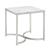 Leona Faux Marble Square End Table with Steel Base