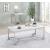 Leona Faux Marble Square End Table with Steel Base